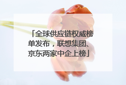 全球供应链权威榜单发布，联想集团、京东两家中企上榜