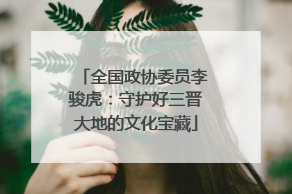 全国政协委员李骏虎：守护好三晋大地的文化宝藏