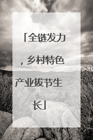 全链发力，乡村特色产业拔节生长