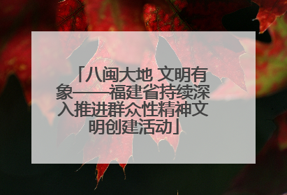 八闽大地 文明有象——福建省持续深入推进群众性精神文明创建活动