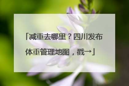 减重去哪里？四川发布体重管理地图，戳→