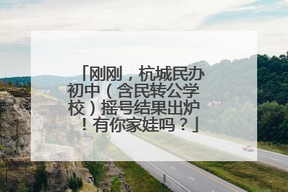 刚刚，杭城民办初中（含民转公学校）摇号结果出炉！有你家娃吗？