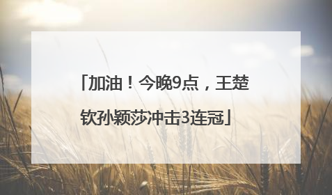 加油！今晚9点，王楚钦孙颖莎冲击3连冠