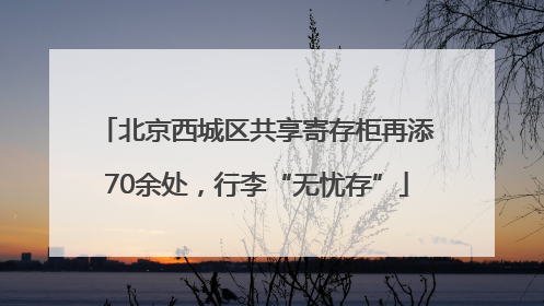 北京西城区共享寄存柜再添70余处，行李“无忧存”
