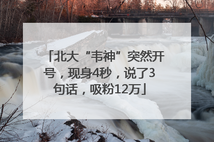 北大“韦神”突然开号，现身4秒，说了3句话，吸粉12万