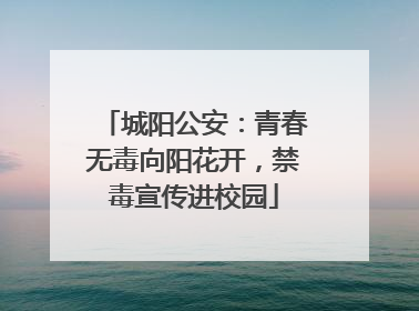 城阳公安：青春无毒向阳花开，禁毒宣传进校园