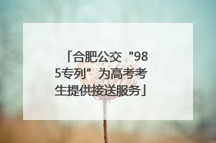 合肥公交“985专列”为高考考生提供接送服务