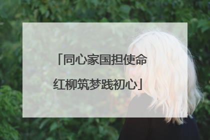 同心家国担使命 红柳筑梦践初心