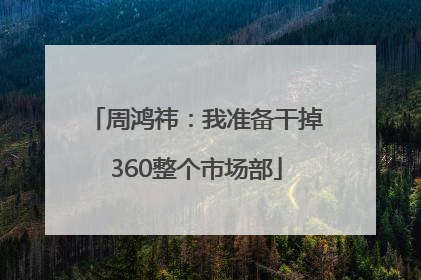 周鸿祎：我准备干掉360整个市场部