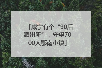 咸宁有个“90后派出所”，守望7000人鄂南小镇