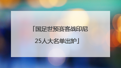 国足世预赛客战印尼25人大名单出炉