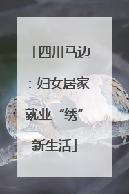 四川马边：妇女居家就业“绣”新生活