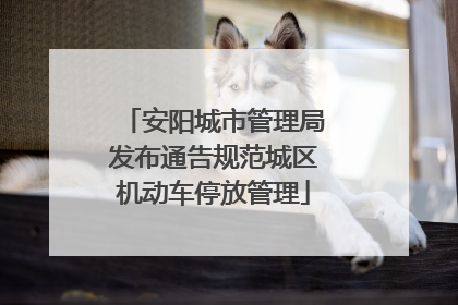 安阳城市管理局发布通告规范城区机动车停放管理