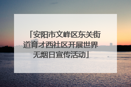 安阳市文峰区东关街道育才西社区开展世界无烟日宣传活动