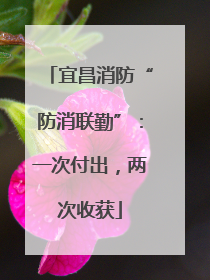 宜昌消防“防消联勤”：一次付出，两次收获