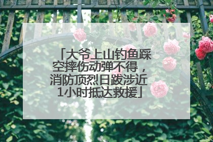 大爷上山钓鱼踩空摔伤动弹不得，消防顶烈日跋涉近1小时抵达救援