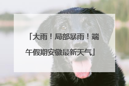 大雨！局部暴雨！端午假期安徽最新天气