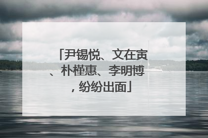 尹锡悦、文在寅、朴槿惠、李明博，纷纷出面