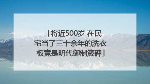 将近500岁 在民宅当了三十余年的洗衣板竟是明代御制箴碑