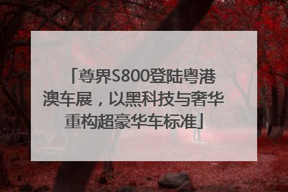 尊界S800登陆粤港澳车展，以黑科技与奢华重构超豪华车标准