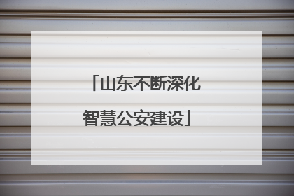 山东不断深化智慧公安建设