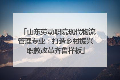 山东劳动职院现代物流管理专业：打造乡村振兴职教改革齐鲁样板