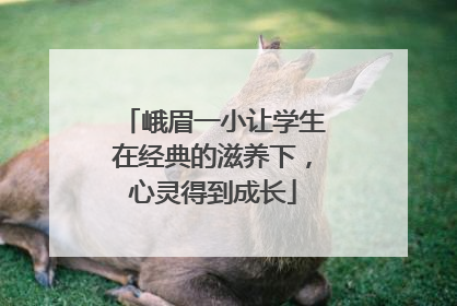 峨眉一小让学生在经典的滋养下，心灵得到成长