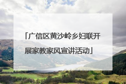 广信区黄沙岭乡妇联开展家教家风宣讲活动