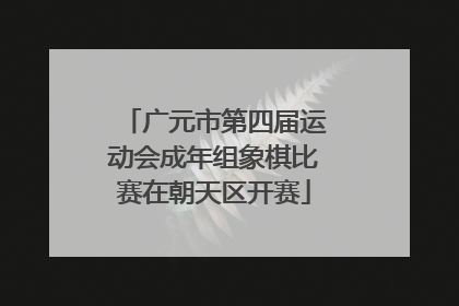 广元市第四届运动会成年组象棋比赛在朝天区开赛