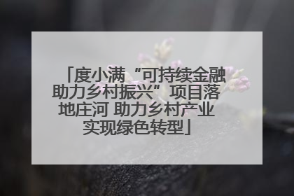 度小满“可持续金融助力乡村振兴”项目落地庄河 助力乡村产业实现绿色转型