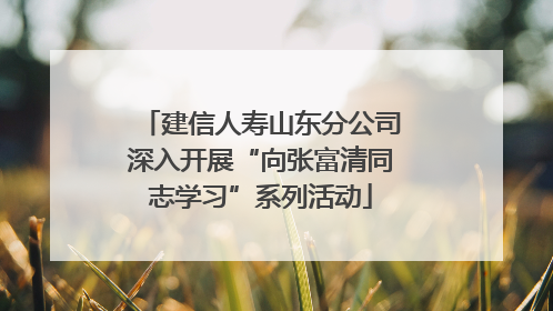 建信人寿山东分公司深入开展“向张富清同志学习”系列活动