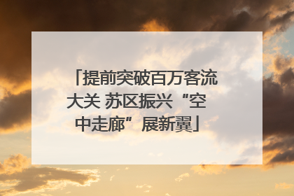 提前突破百万客流大关 苏区振兴“空中走廊”展新翼