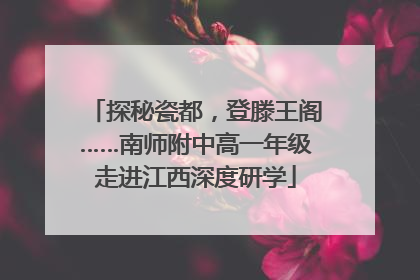 探秘瓷都，登滕王阁……南师附中高一年级走进江西深度研学