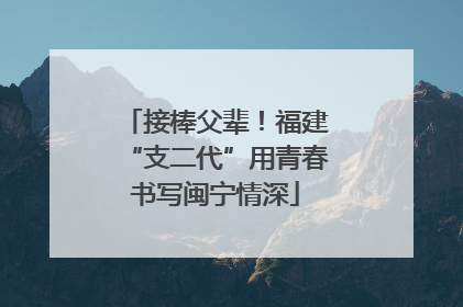 接棒父辈！福建“支二代”用青春书写闽宁情深