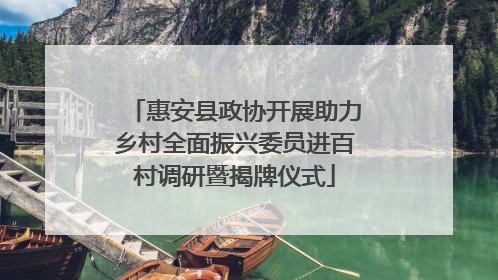 惠安县政协开展助力乡村全面振兴委员进百村调研暨揭牌仪式
