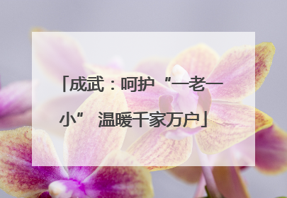 成武：呵护“一老一小” 温暖千家万户