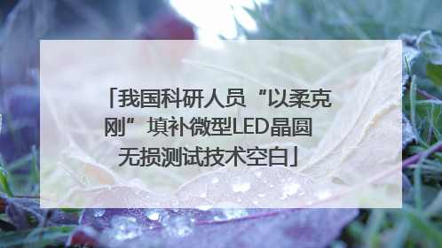 我国科研人员“以柔克刚”填补微型LED晶圆无损测试技术空白