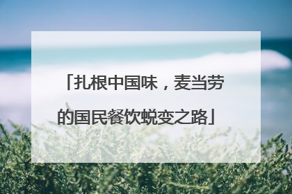扎根中国味，麦当劳的国民餐饮蜕变之路