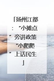 扬州江都：“小摊点”旁讲政策 “小爬爬”上话民生