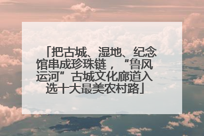 把古城、湿地、纪念馆串成珍珠链，“鲁风运河”古城文化廊道入选十大最美农村路
