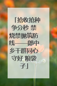 抢收抢种争分秒 禁烧禁抛筑防线——郎中乡干群同心守好 粮袋子