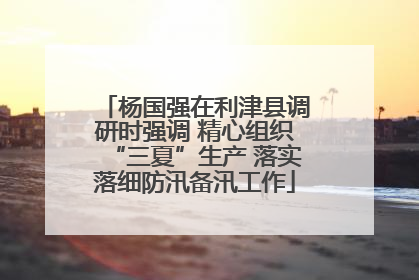 杨国强在利津县调研时强调 精心组织“三夏”生产 落实落细防汛备汛工作