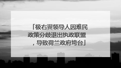 极右翼领导人因难民政策分歧退出执政联盟，导致荷兰政府垮台