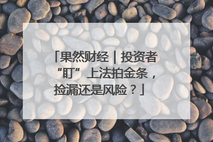 果然财经｜投资者“盯”上法拍金条，捡漏还是风险？