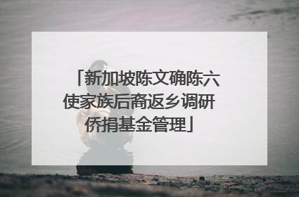 新加坡陈文确陈六使家族后裔返乡调研侨捐基金管理