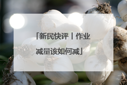 新民快评丨作业减量该如何减