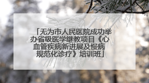 无为市人民医院成功举办省级医学继教项目《心血管疾病新进展及慢病 规范化诊疗》培训班