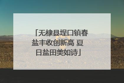无棣县埕口镇春盐丰收创新高 夏日盐田美如诗