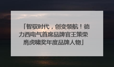 智驭时代，创变领航！德力西电气首席品牌官王策荣膺虎啸奖年度品牌人物