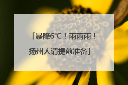 暴降6℃！雨雨雨！扬州人请提前准备